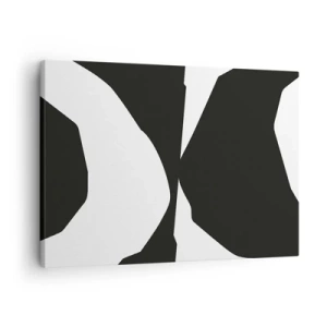 Obraz na plátne - Abstraktný kontrastný vzor v čiernej a bielej farbe - 70x50cm - Positive-negative - Moderná nástenná dekorácia do obývacej izby a spálne ARTTOR