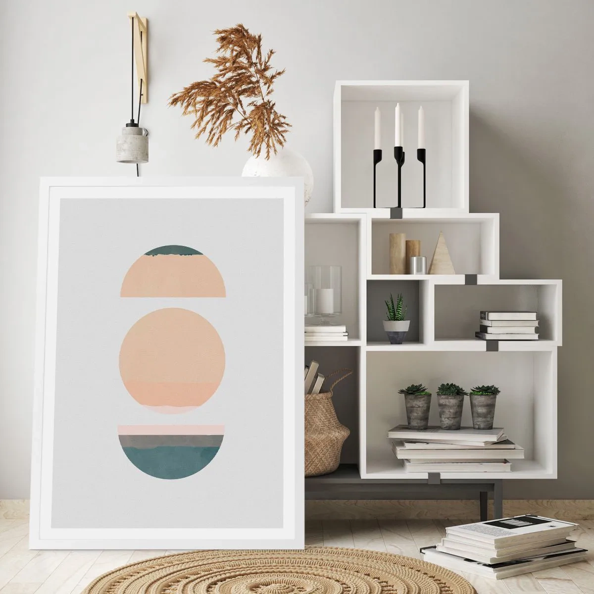 Plagát v bielom ráme - Kruh za kruhom - 70x100 cm