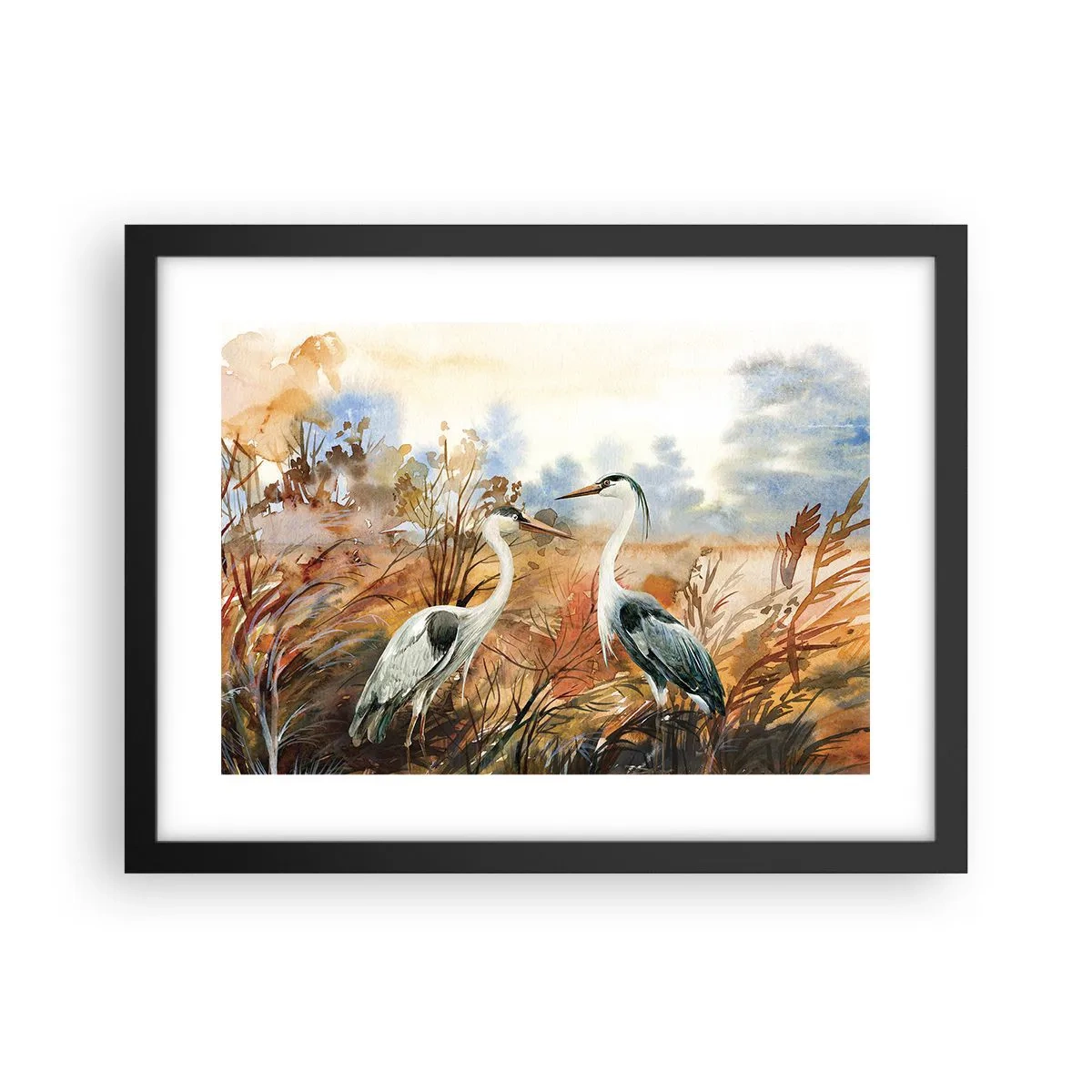 Plagát v čiernom ráme - Kam na jeseň? - 40x30 cm