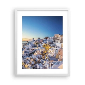 Plagát v bielom ráme - Esencia Grécka - 40x50 cm