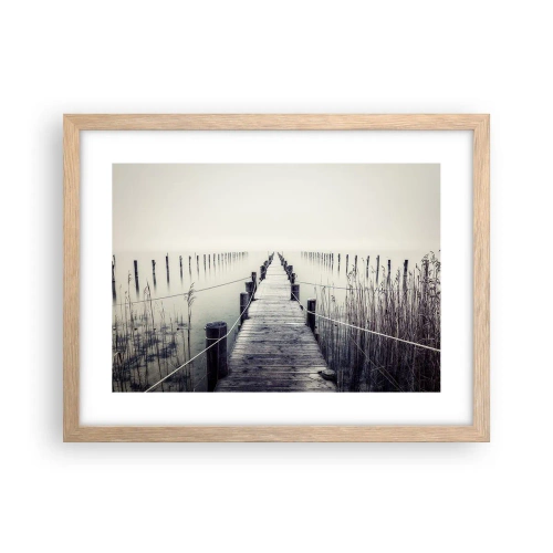 Plagát v ráme zo svetlého duba - Ponor sa do pokoja - 40x30 cm