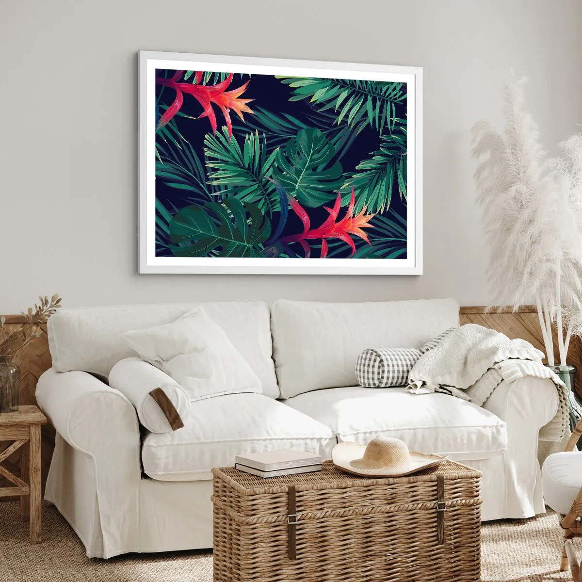 Plagát v bielom ráme - Vzplanúť v zelenom - 100x70 cm