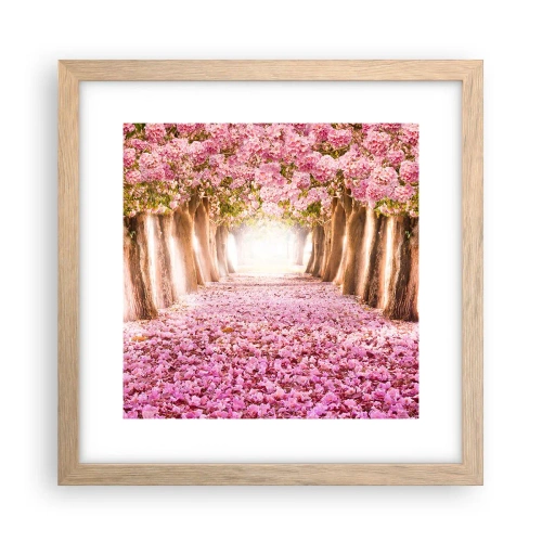 Plagát v ráme zo svetlého duba - Cesta do raja - 30x30 cm