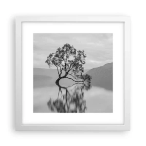 Plagát v bielom ráme - Existuje taká krajina - 30x30 cm