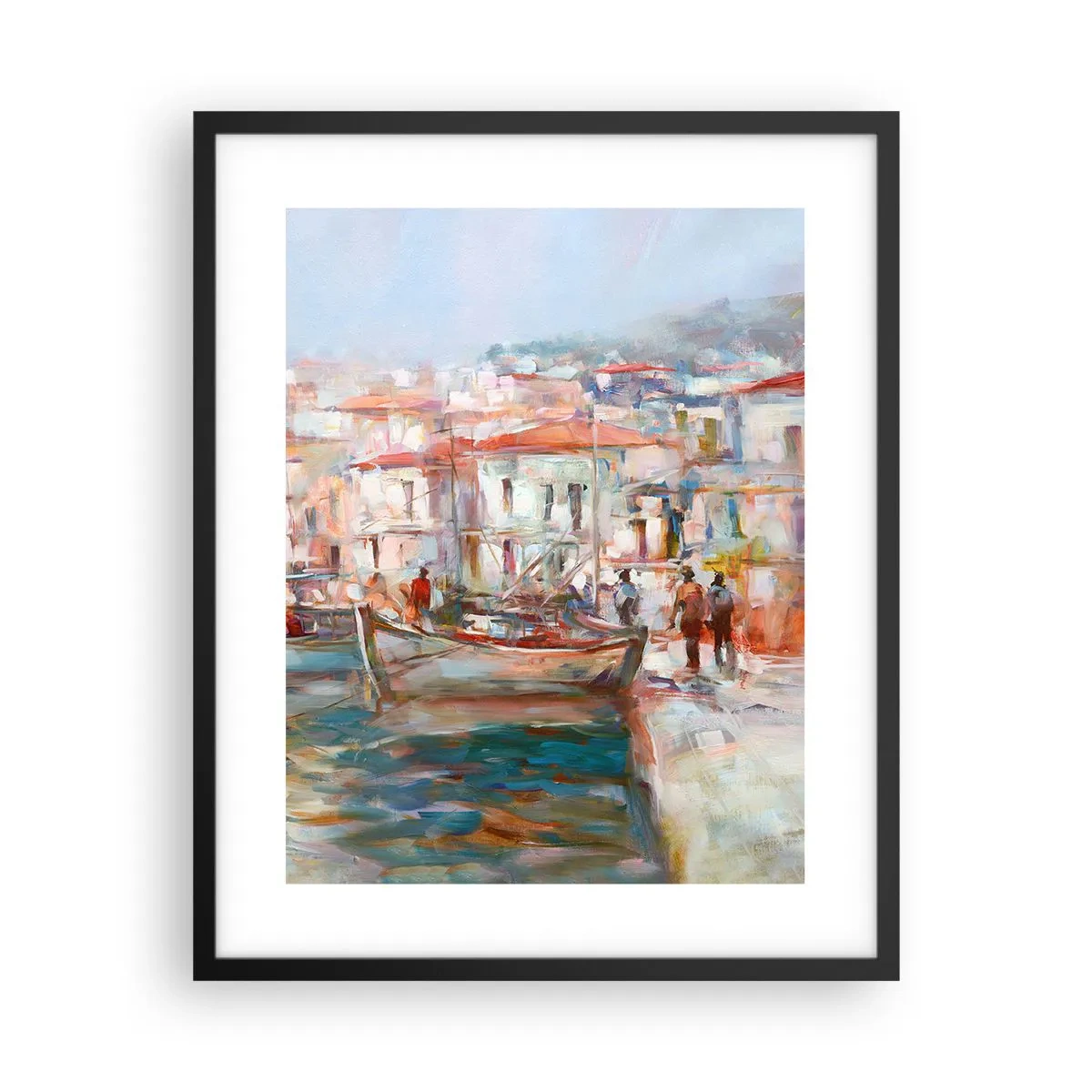 Plagát v čiernom ráme - Pastelová dovolenka - 40x50 cm