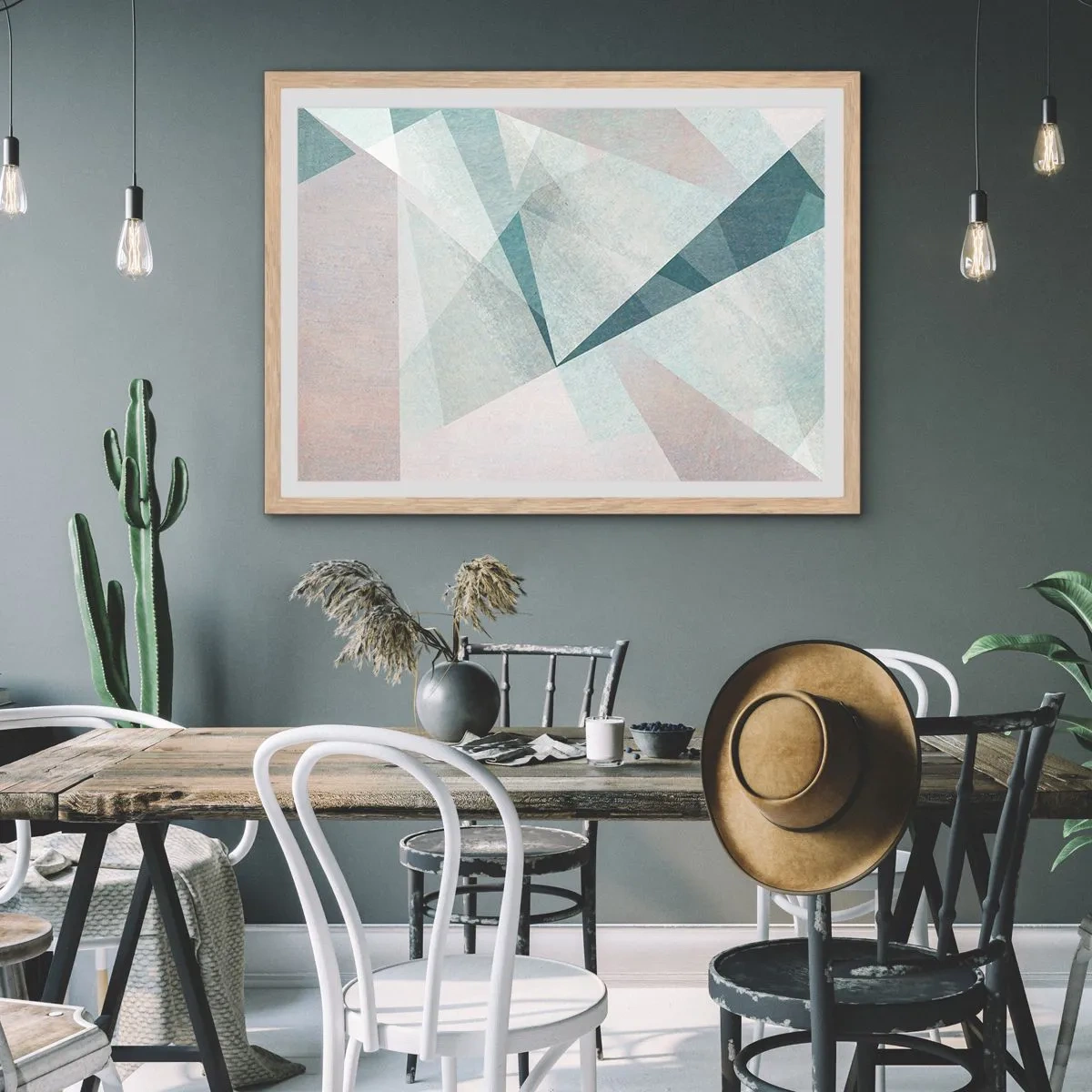 Plagát v ráme zo svetlého duba - V kľude, ale dynamicky - 91x61 cm