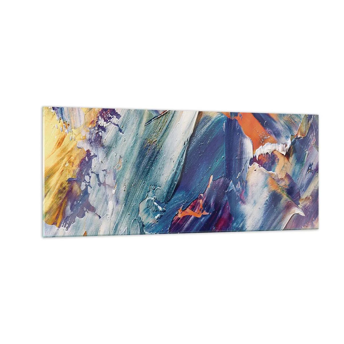 Obraz na skle - Chaos farieb - 100x40 cm