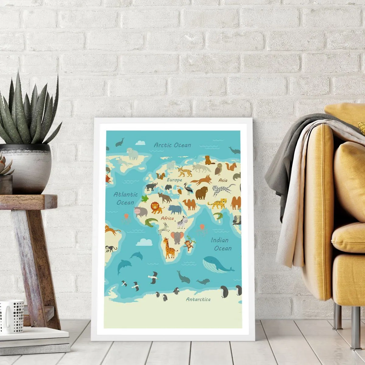 Plagát v bielom ráme - Dobrí susedia - 40x50 cm