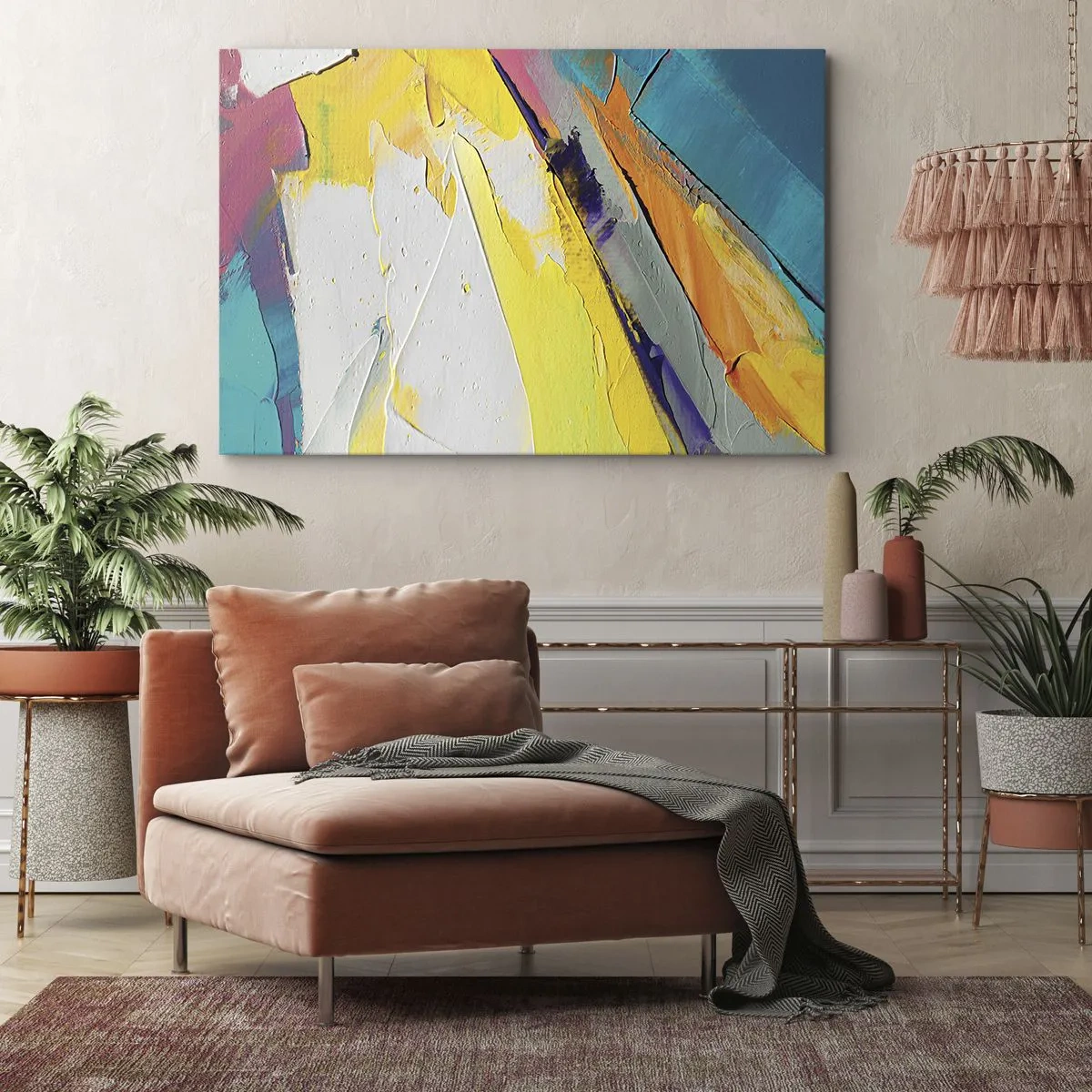 Obraz na plátne - Abstraktná kompozícia v intenzívnych farbách - 70x50cm - Anatómia svetla - Moderná nástenná dekorácia do obývacej izby a spálne ARTTOR