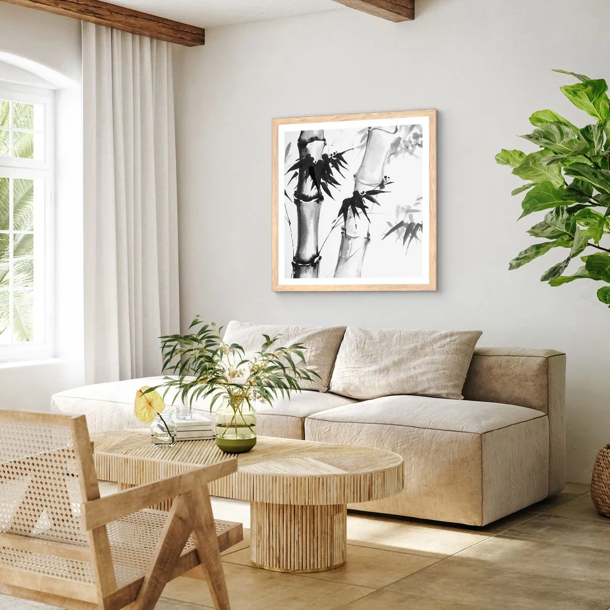 Plagát v ráme zo svetlého duba - Blízky záber na orient - 60x60 cm