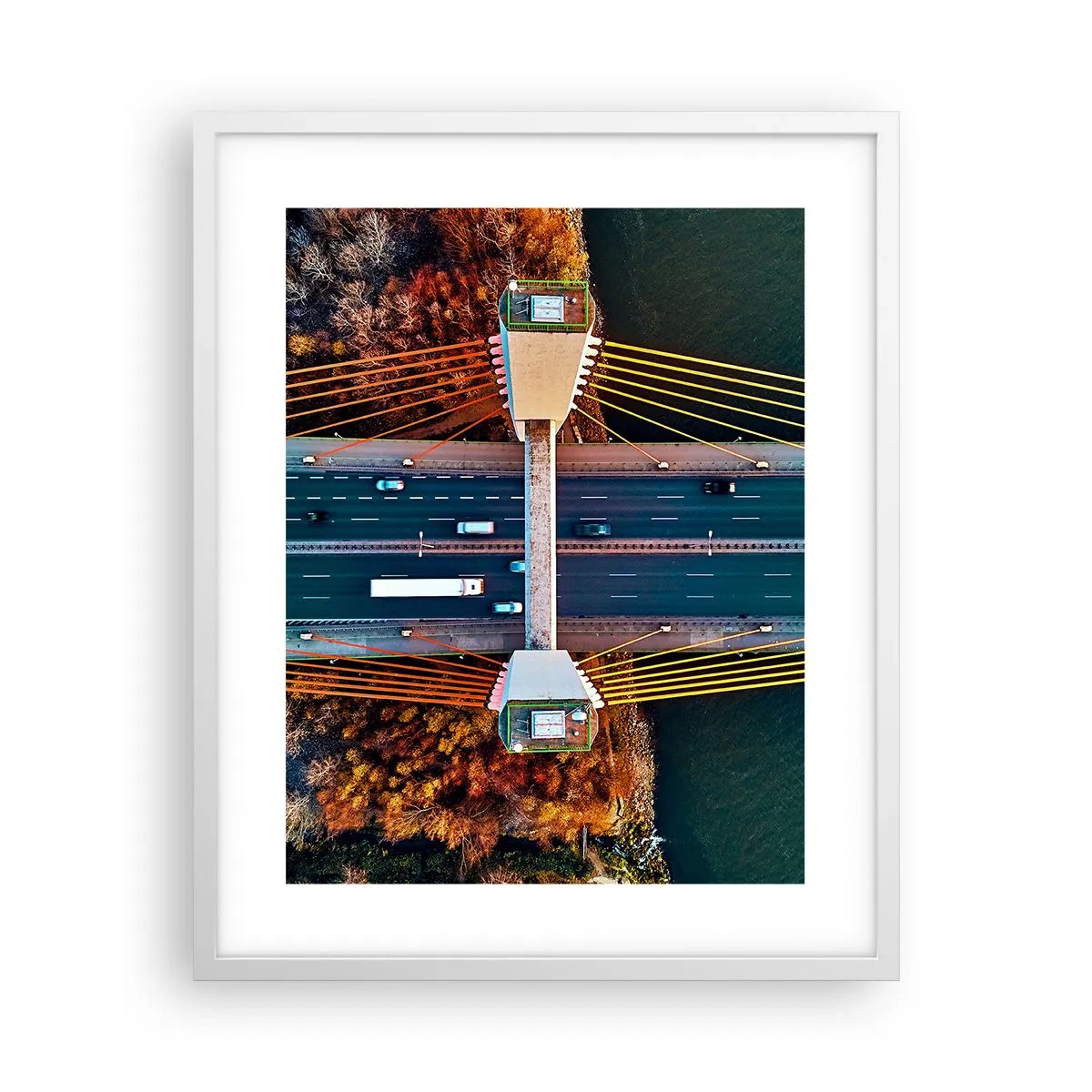 Plagát v bielom ráme - Za vodami, za lesmi - 40x50 cm