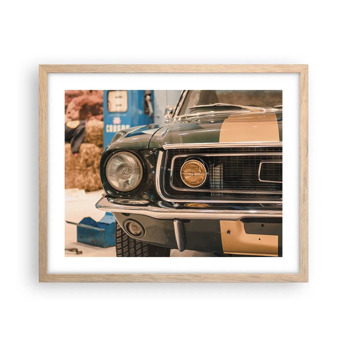 Plagát v ráme zo svetlého duba - Stretnutie s legendou - 50x40 cm