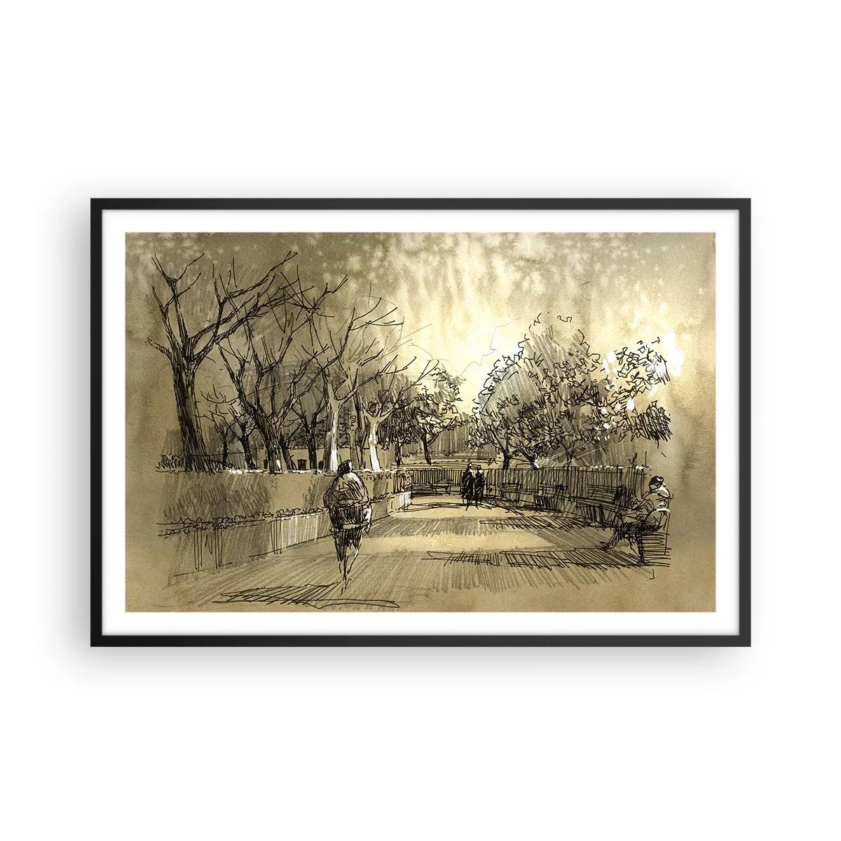 Plagát v čiernom ráme - Pierkom zastavený okamih - 91x61 cm