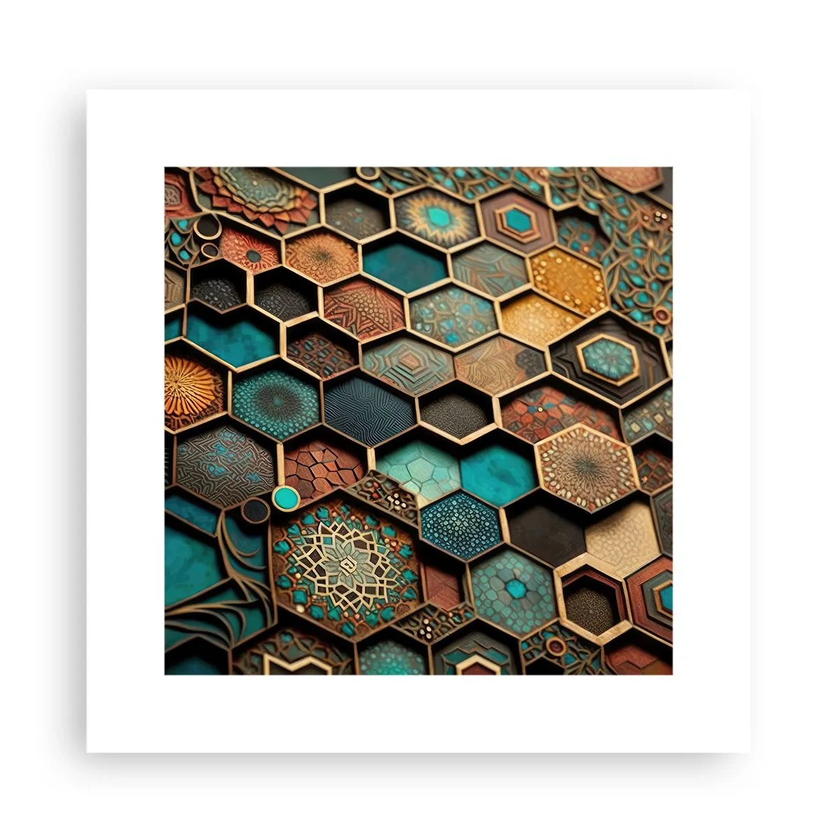 Plagát - Arabské ornamenty – variácia - 30x30 cm