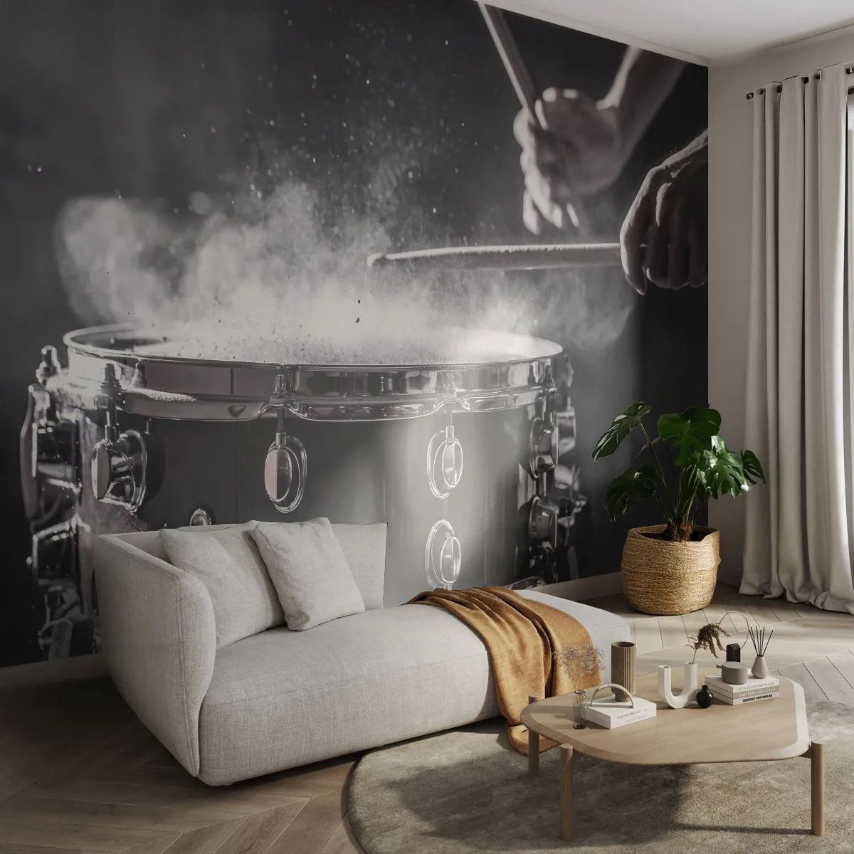 Fototapeta Premium Canvas - Pulz hudby - Hudba, Hudobný nástroj, Bubon - 400x280 cm