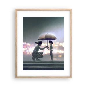 Plagát v ráme zo svetlého duba - A všetko je v poriadku - 40x50 cm