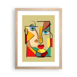 Plagát v ráme zo svetlého duba - Zhodný pár - 30x40 cm