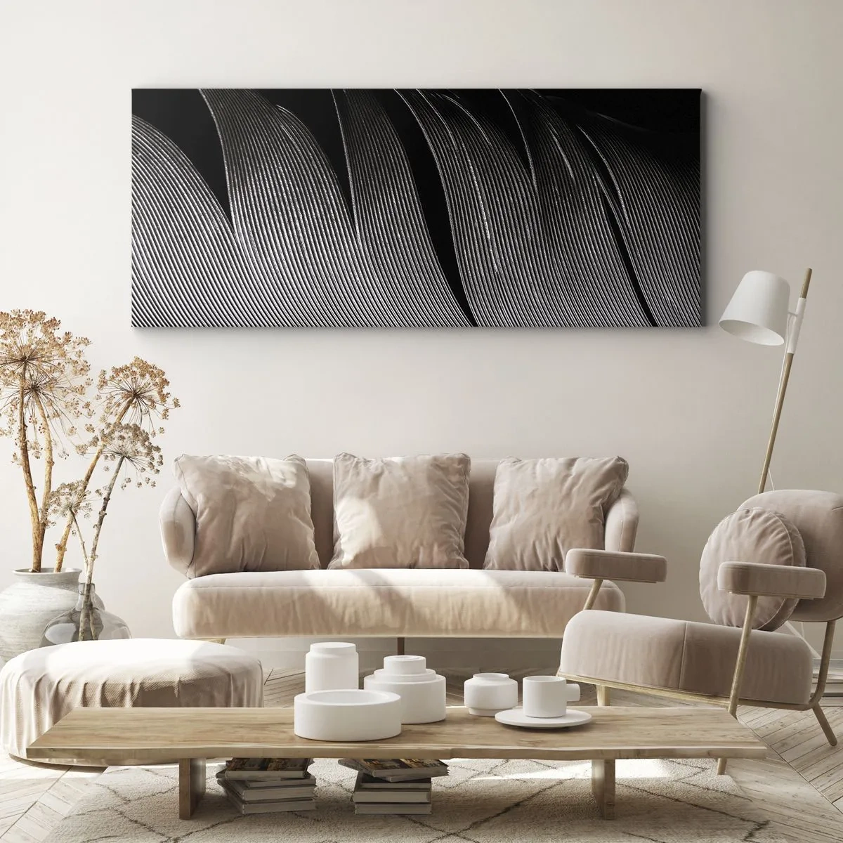 Obraz na plátne - Perie – nádherná konštrukcia - 100x40 cm