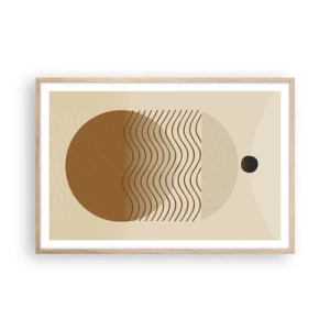 Plagát v ráme zo svetlého duba - O pôvode geometrických obrazcov - 91x61 cm