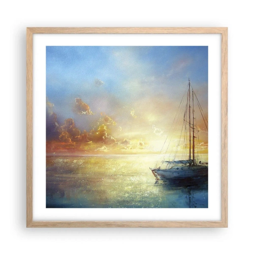 Plagát v ráme zo svetlého duba - V zlatom zálive - 50x50 cm