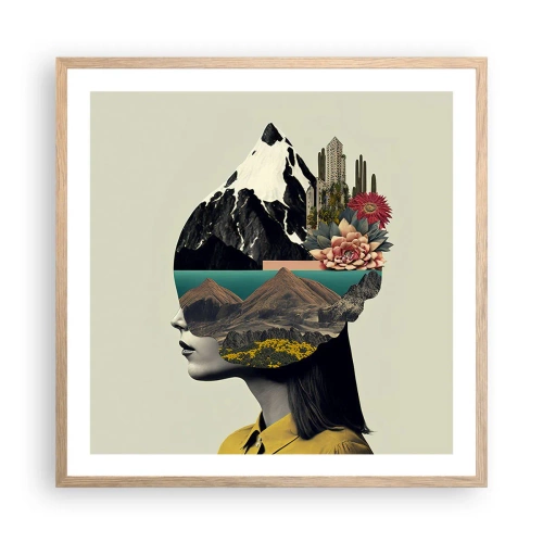 Plagát v ráme zo svetlého duba - Žena – vždy tajomstvo - 60x60 cm