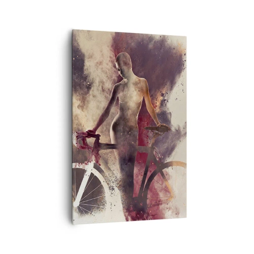 Obraz na plátne - Cyklistická duša v mramorových tvaroch - 80x120 cm