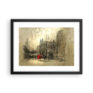 Plagát v čiernom ráme - Rande v londýnskej hmle  - 40x30 cm