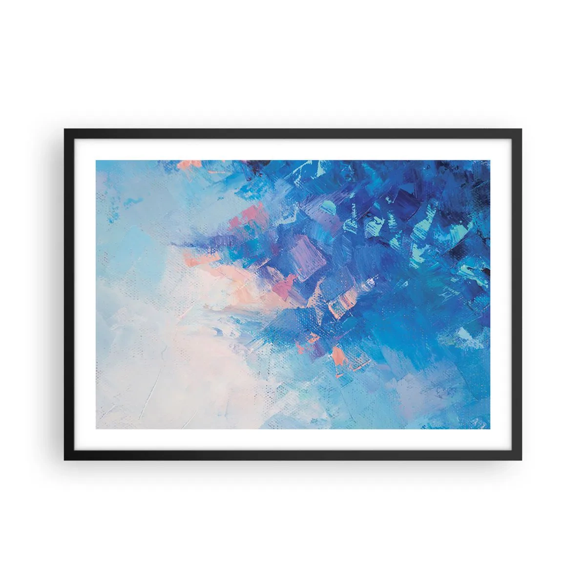 Plagát v čiernom ráme - Zimná abstrakcia - 70x50 cm