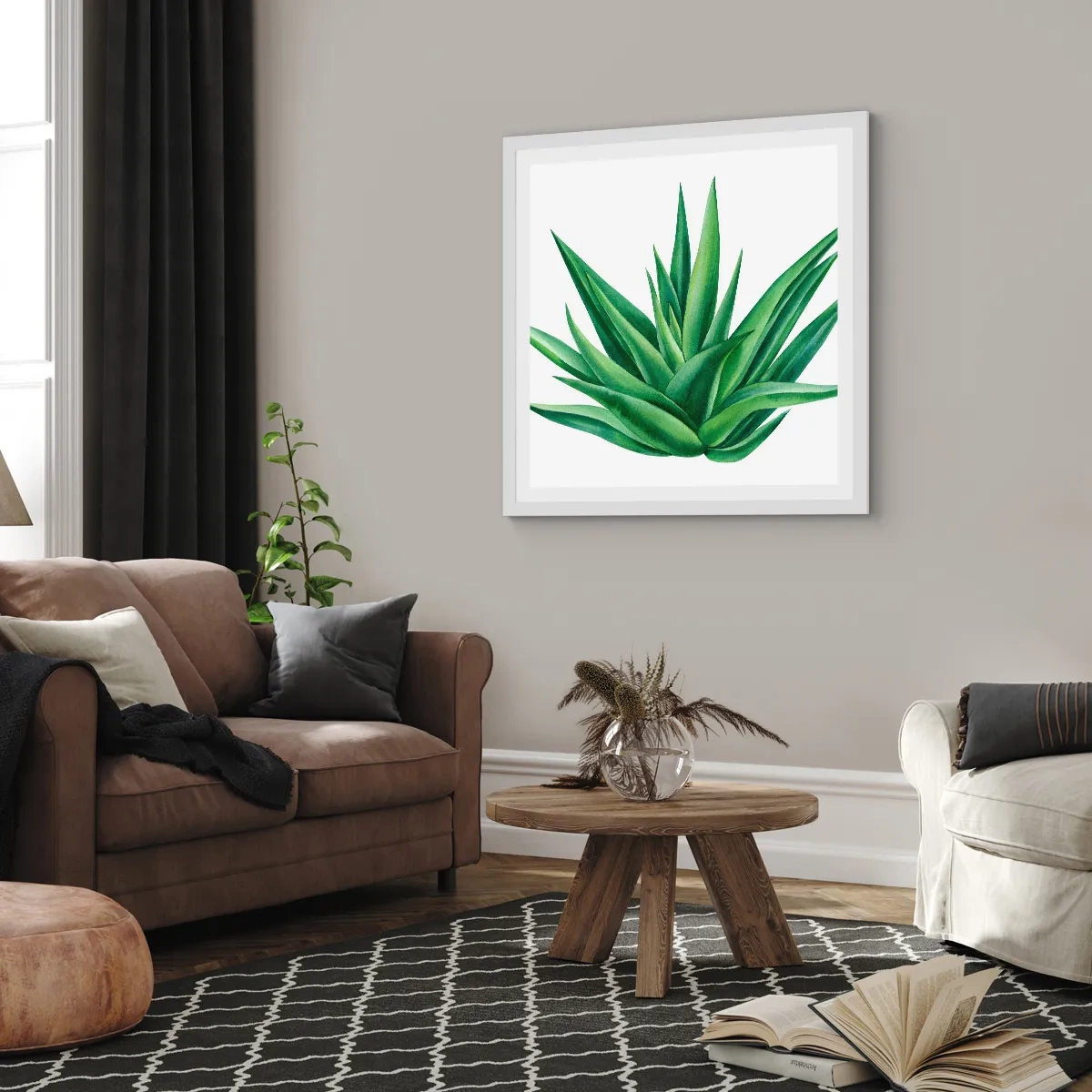 Plagát v bielom ráme - Zelená – sila – život - 50x50 cm