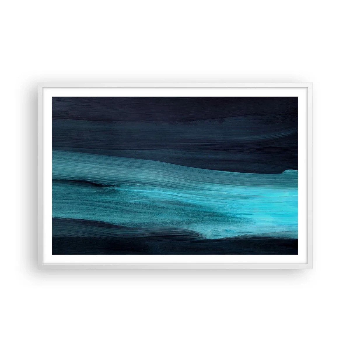 Plagát v bielom ráme - Plávaj s prúdom - 91x61 cm