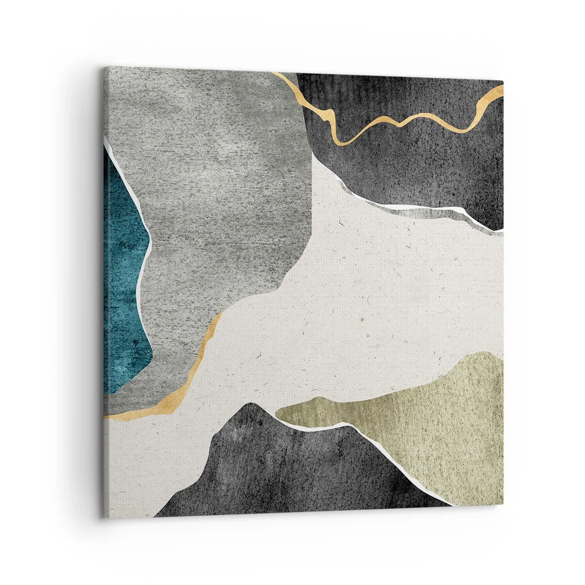 Obraz na plátne - Mozaiková kompozícia so zlatou niťou - 50x50 cm