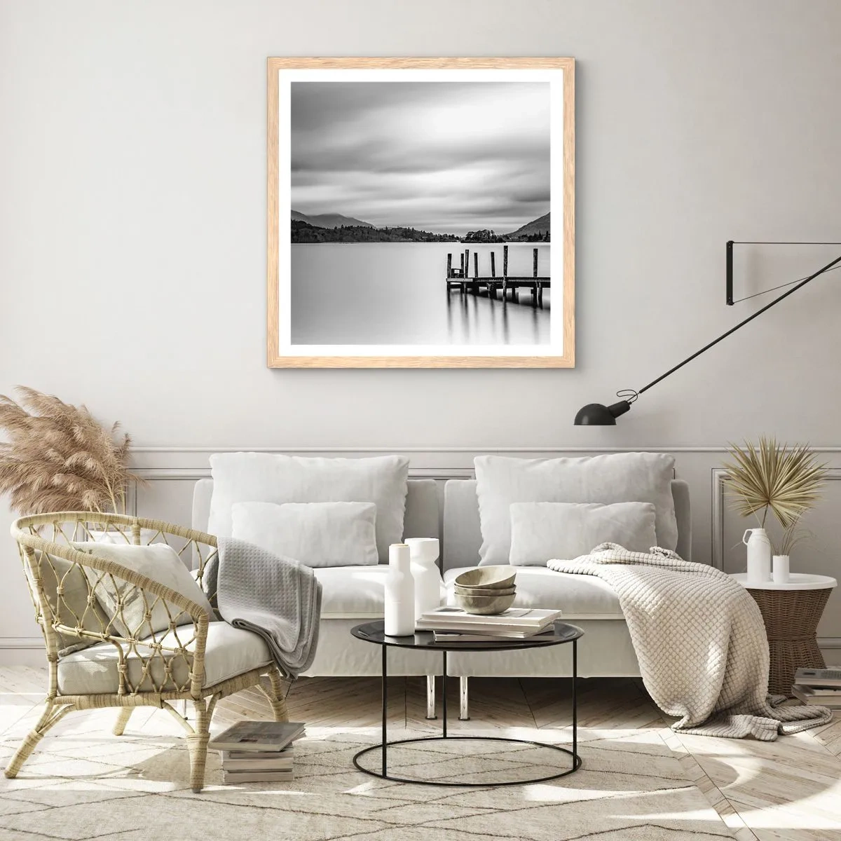 Plagát v ráme zo svetlého duba - Jemnosť a sila - 60x60 cm