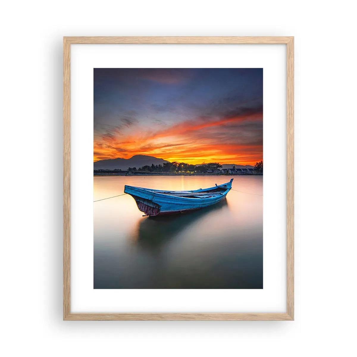 Plagát v ráme zo svetlého duba - Blíži sa dobrá noc - 40x50 cm