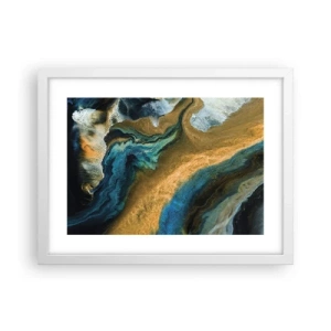 Plagát v bielom ráme - Modrá – žltá – vzájomné vplyvy - 40x30 cm