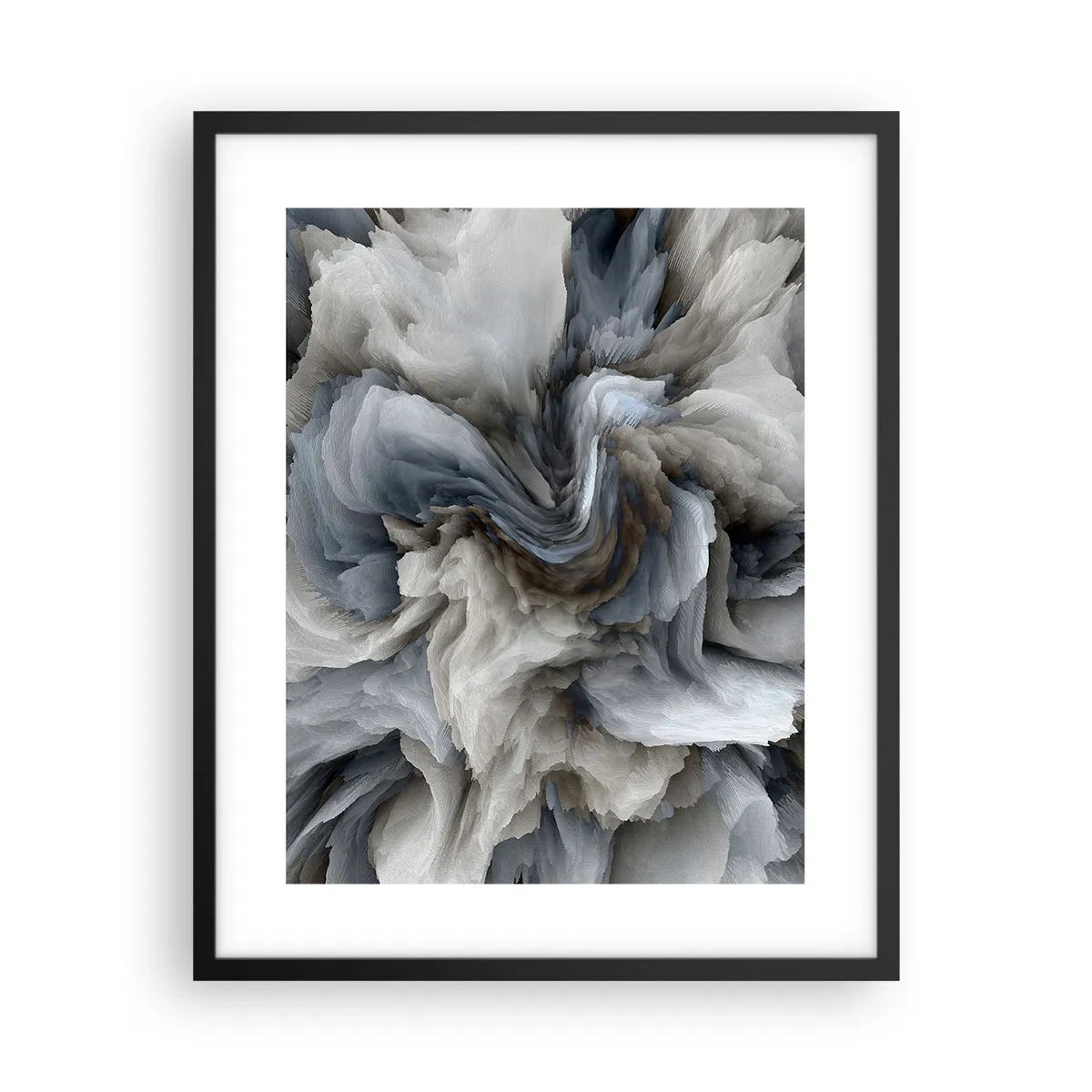 Plagát v čiernom ráme - Kameň a kvet - 40x50 cm