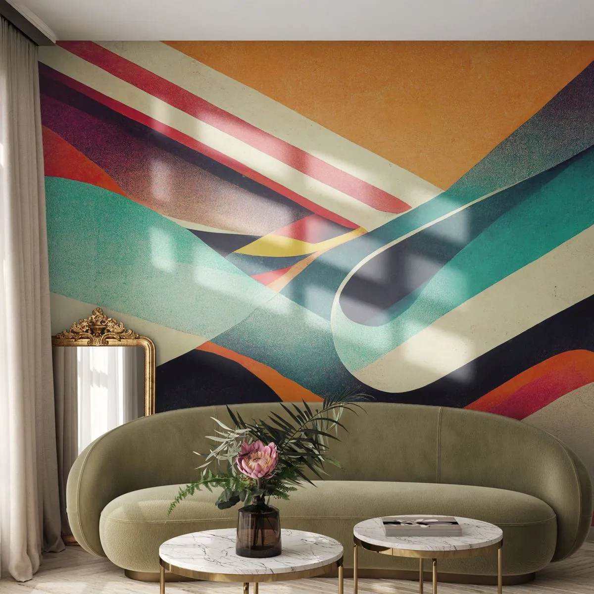 Fototapeta Premium Canvas - Intenzívna kompozícia - Abstrakcia, Kus, Čiary - 250x175 cm