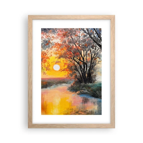 Plagát v ráme zo svetlého duba - Jesenný nádych - 30x40 cm