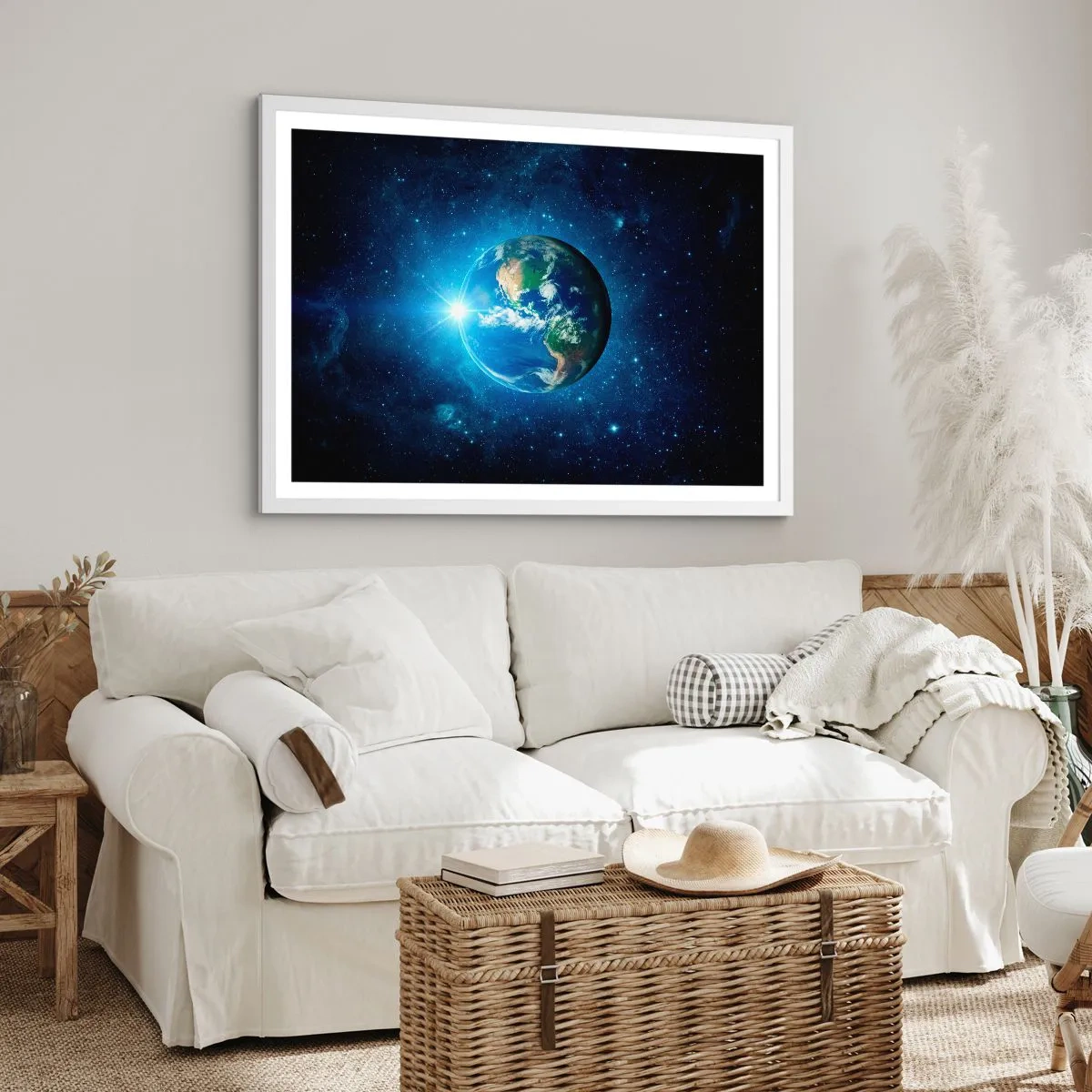 Plagát v bielom ráme - Sme v nebi - 100x70 cm