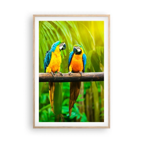 Plagát v ráme zo svetlého duba - Počula si, že ona…? - 61x91 cm