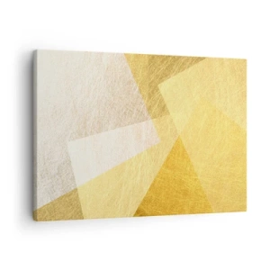 Obraz na plátne - Geometrické tvary v zlatých a svetlých odtieňoch - 70x50cm - Počasie geometrie - Moderná nástenná dekorácia do obývacej izby a spálne ARTTOR