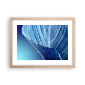Plagát v ráme zo svetlého duba - Skryté kvapky modrej - 40x30 cm