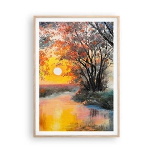 Plagát v ráme zo svetlého duba - Jesenný nádych - 70x100 cm