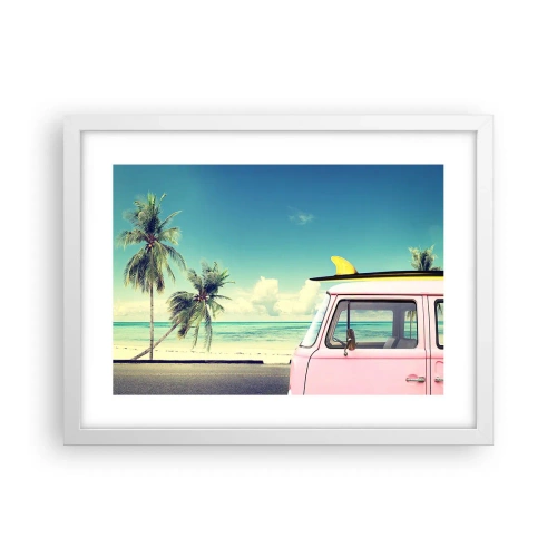 Plagát v bielom ráme - Prázdniny, je čas začať - 40x30 cm