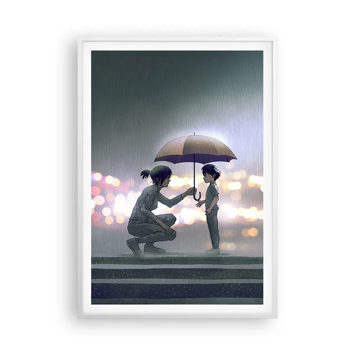 Plagát v bielom ráme - A všetko je v poriadku - 70x100 cm