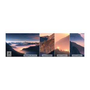 Vzorka samolepiacej fototapety Deluxe Sticker - Svetlo v údoliach - Krajina, hory, les - 100x30 cm