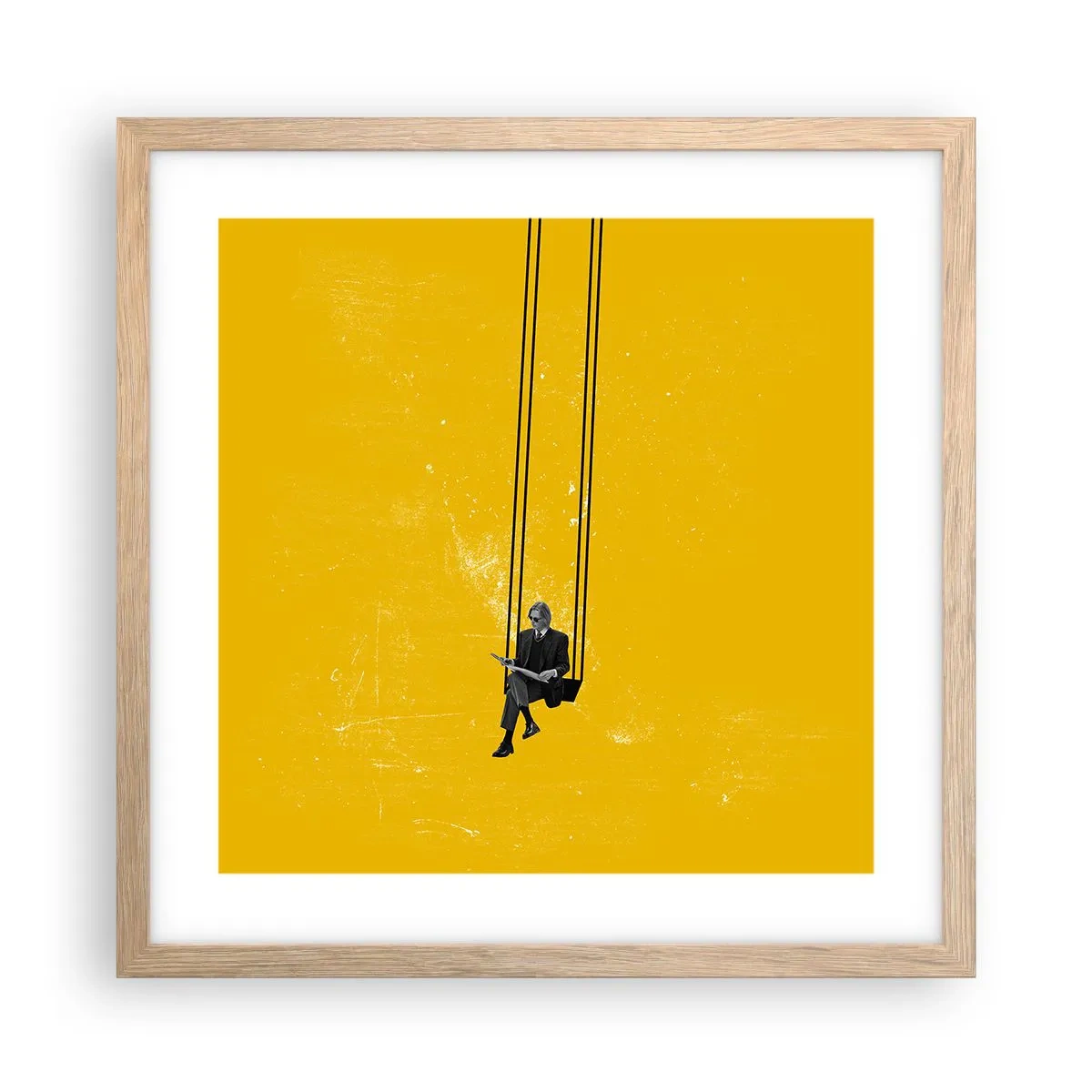 Plagát v ráme zo svetlého duba - Deň ako každý iný - 40x40 cm