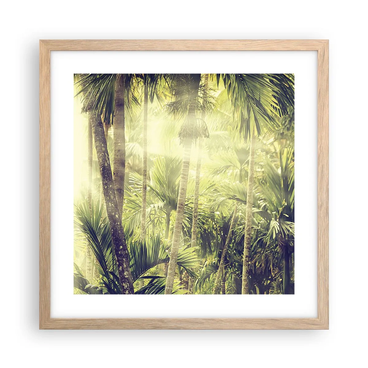 Plagát v ráme zo svetlého duba - V zelenej žiare - 40x40 cm