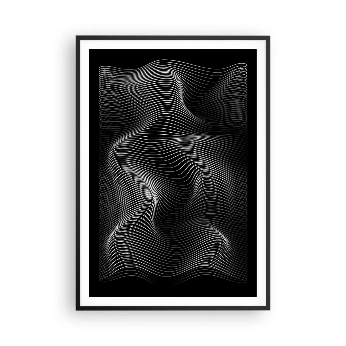 Plagát v čiernom ráme - Tanec svetla v priestore - 70x100 cm