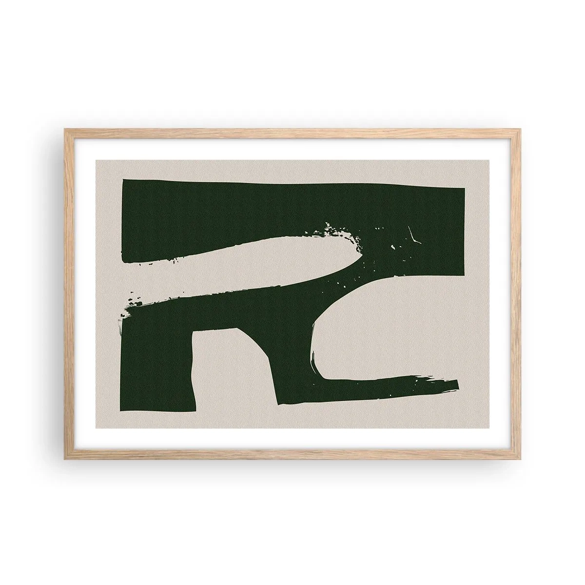 Plagát v ráme zo svetlého duba - Zálivy v bielom - 70x50 cm