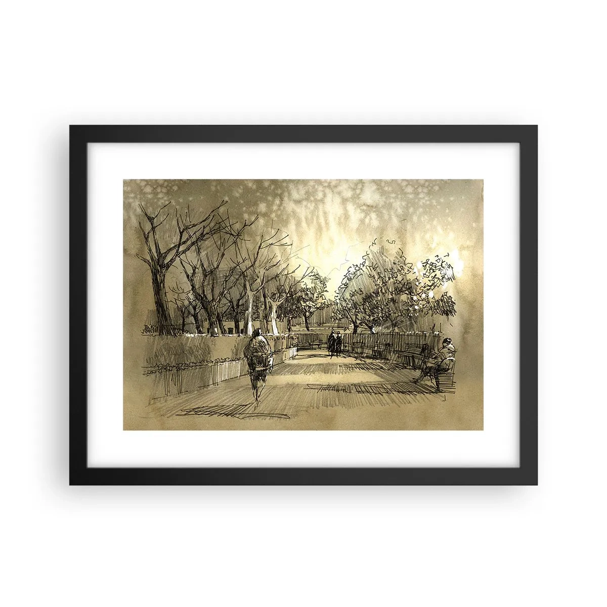 Plagát v čiernom ráme - Pierkom zastavený okamih - 40x30 cm